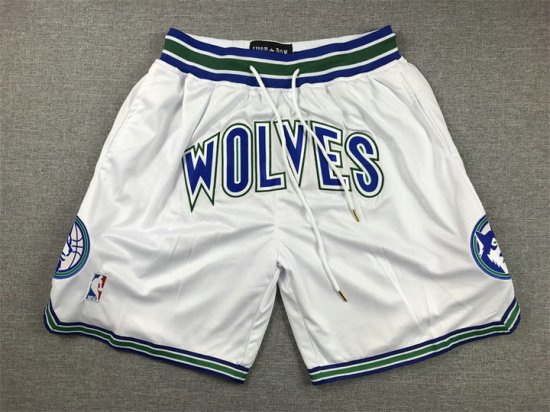 NBA Minnesota Timberwolves just don throwback shorts blanc